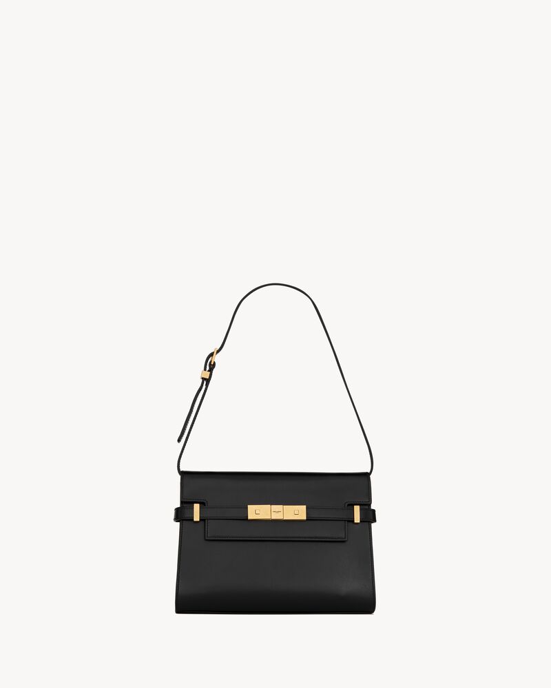 Manhattan small shoulder bag in box Saint Laurent leather, Saint Laurent