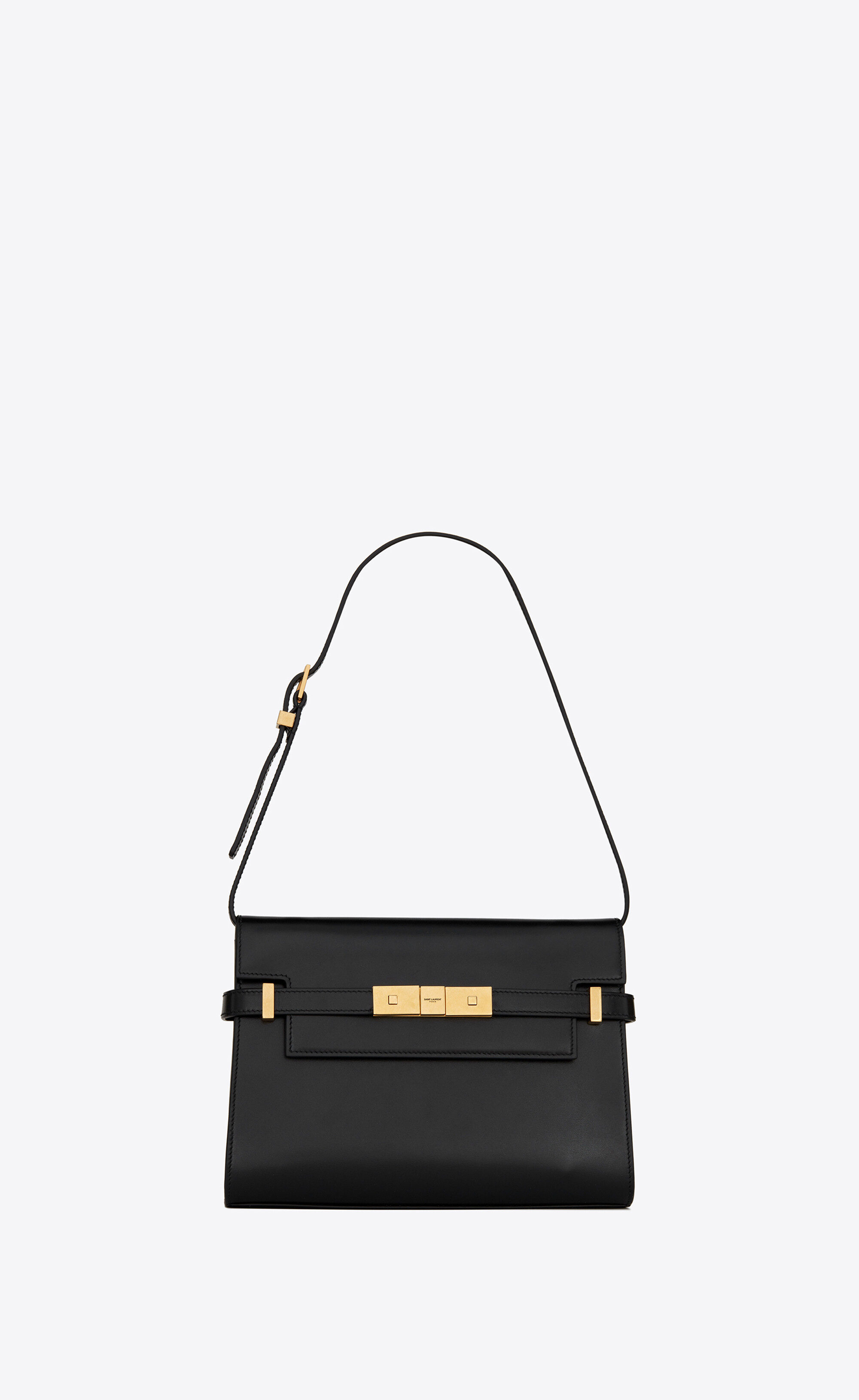Manhattan small shoulder bag in box Saint Laurent leather | Saint 