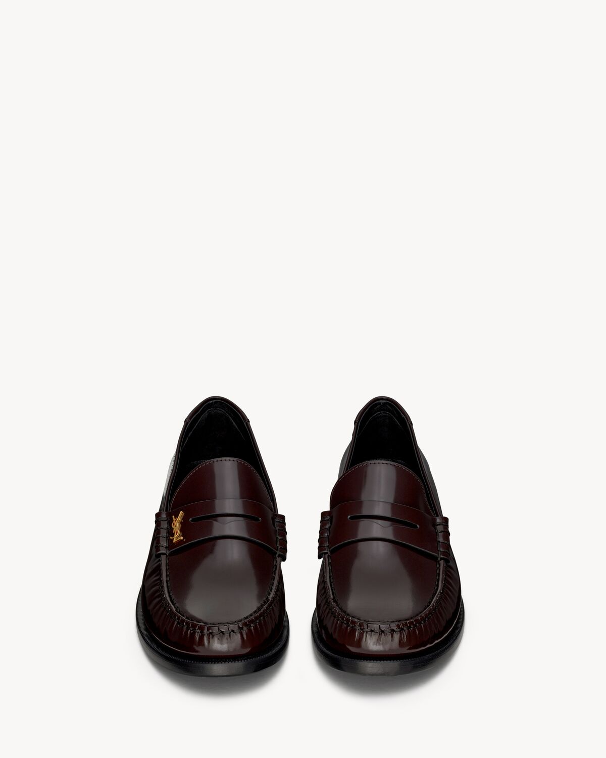 LE LOAFER penny slippers in glazed leather