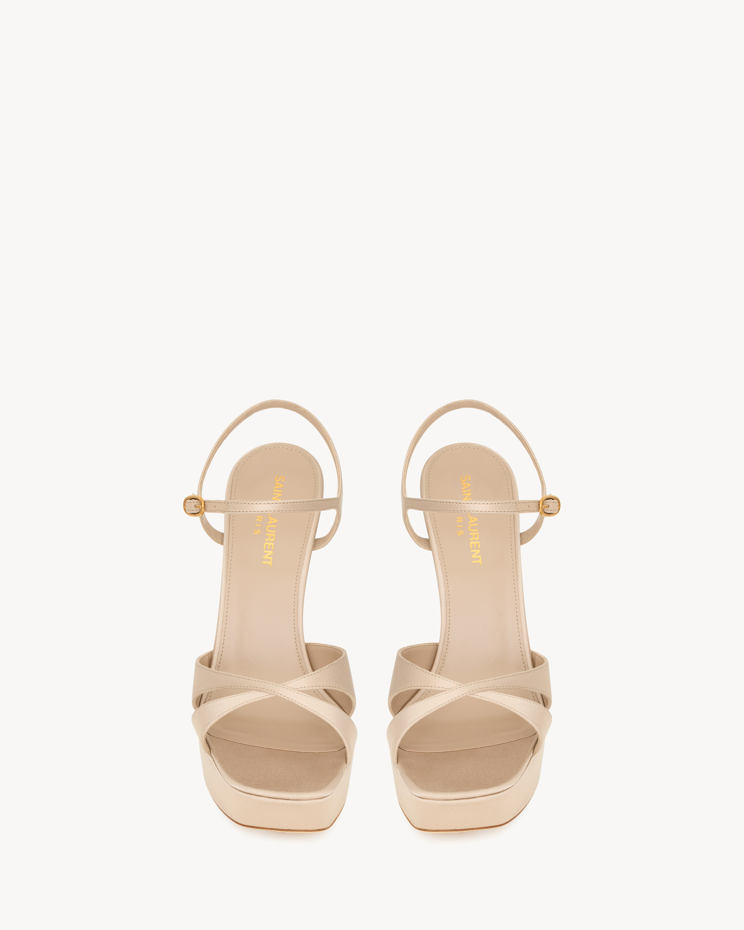DEBBIE platform sandals in satin crepe