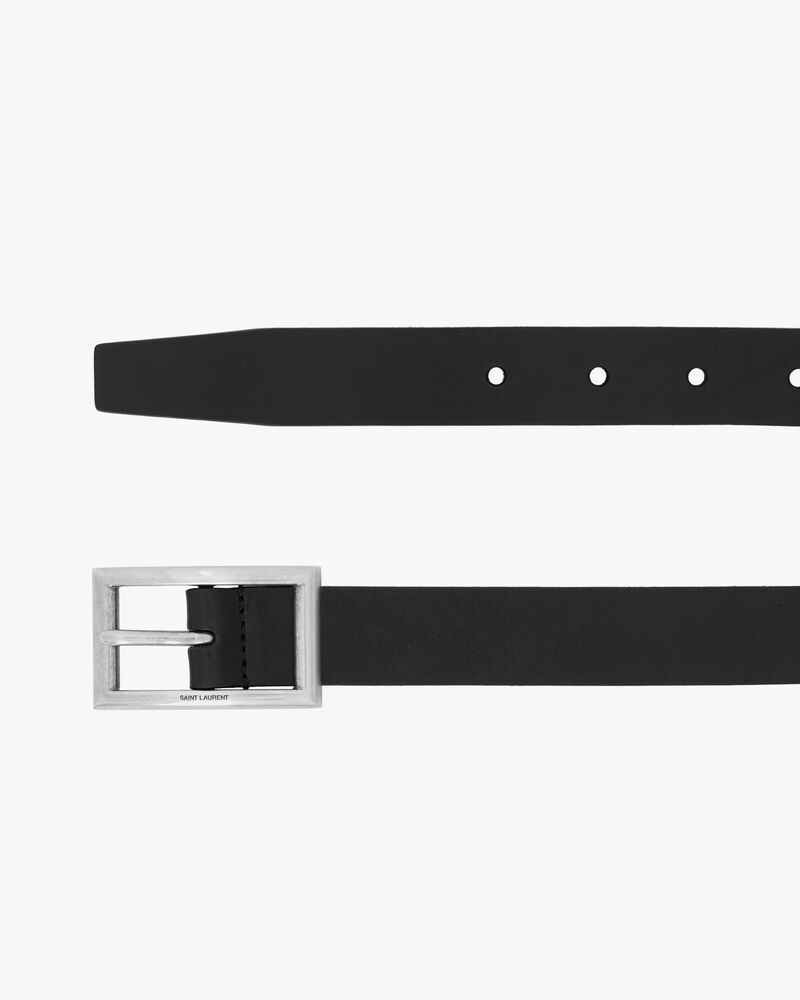 rectangular buckle belt in vegetable-tanned leather