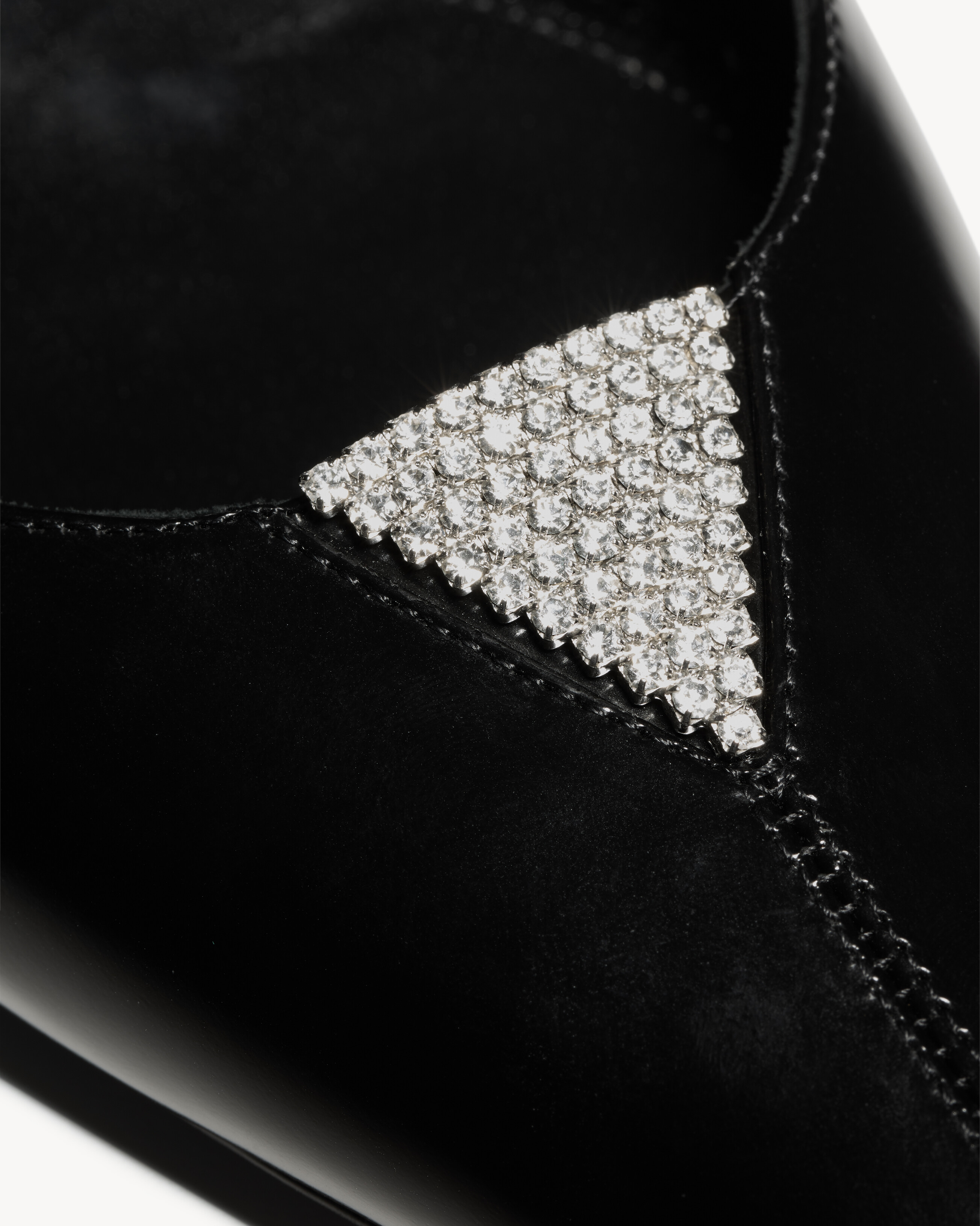 CHERISH slingback pumps in glazed leather and rhinestones