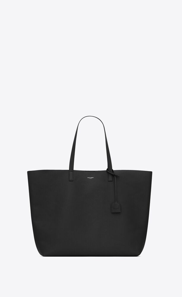 YVES Saint Laurent Black Leather East West Shopping Tote Bag