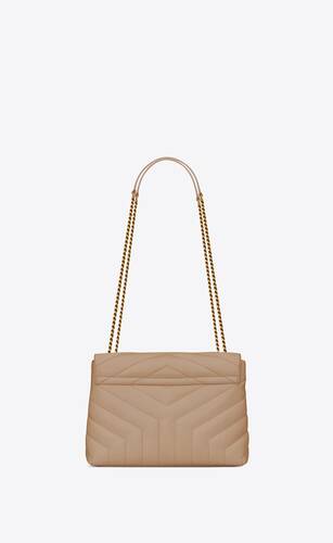 Loulou leather crossbody bag Saint Laurent Beige in Leather - 37850771