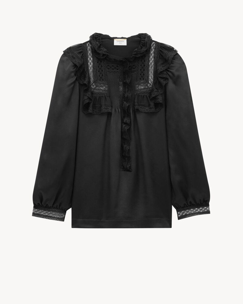 Blusa country in raso di seta