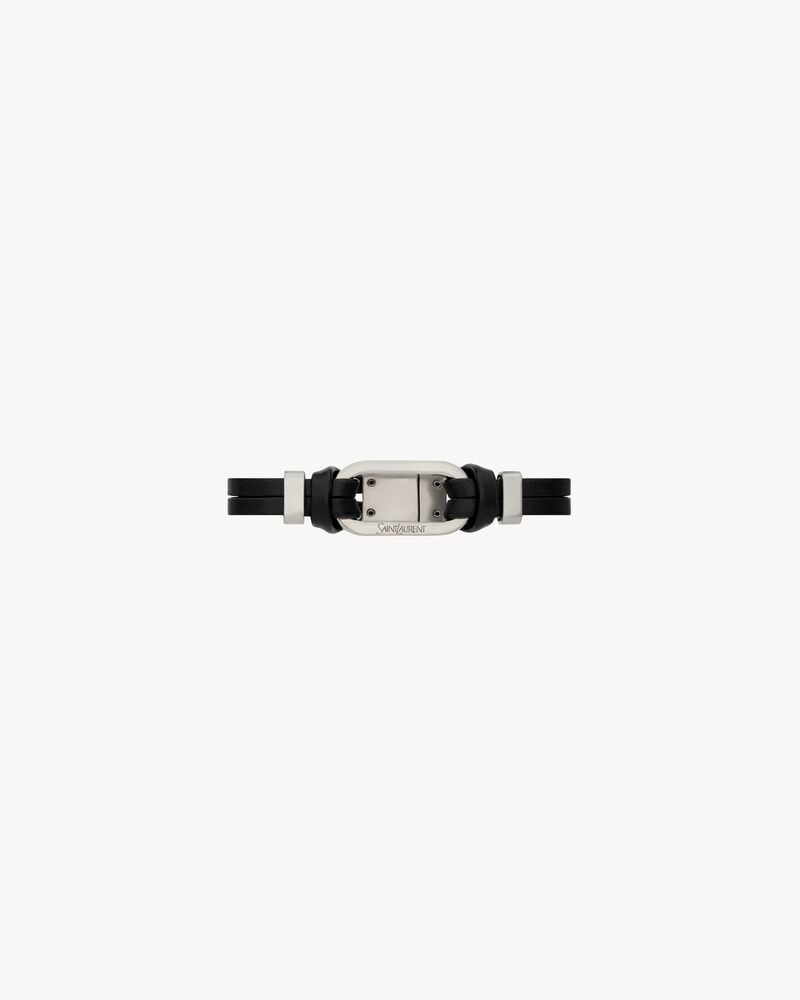 Bracelet anneau ovale en cuir