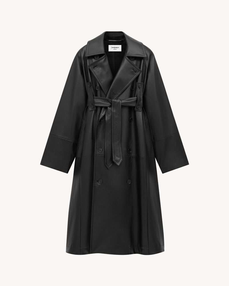 long coat in plunged lambskin