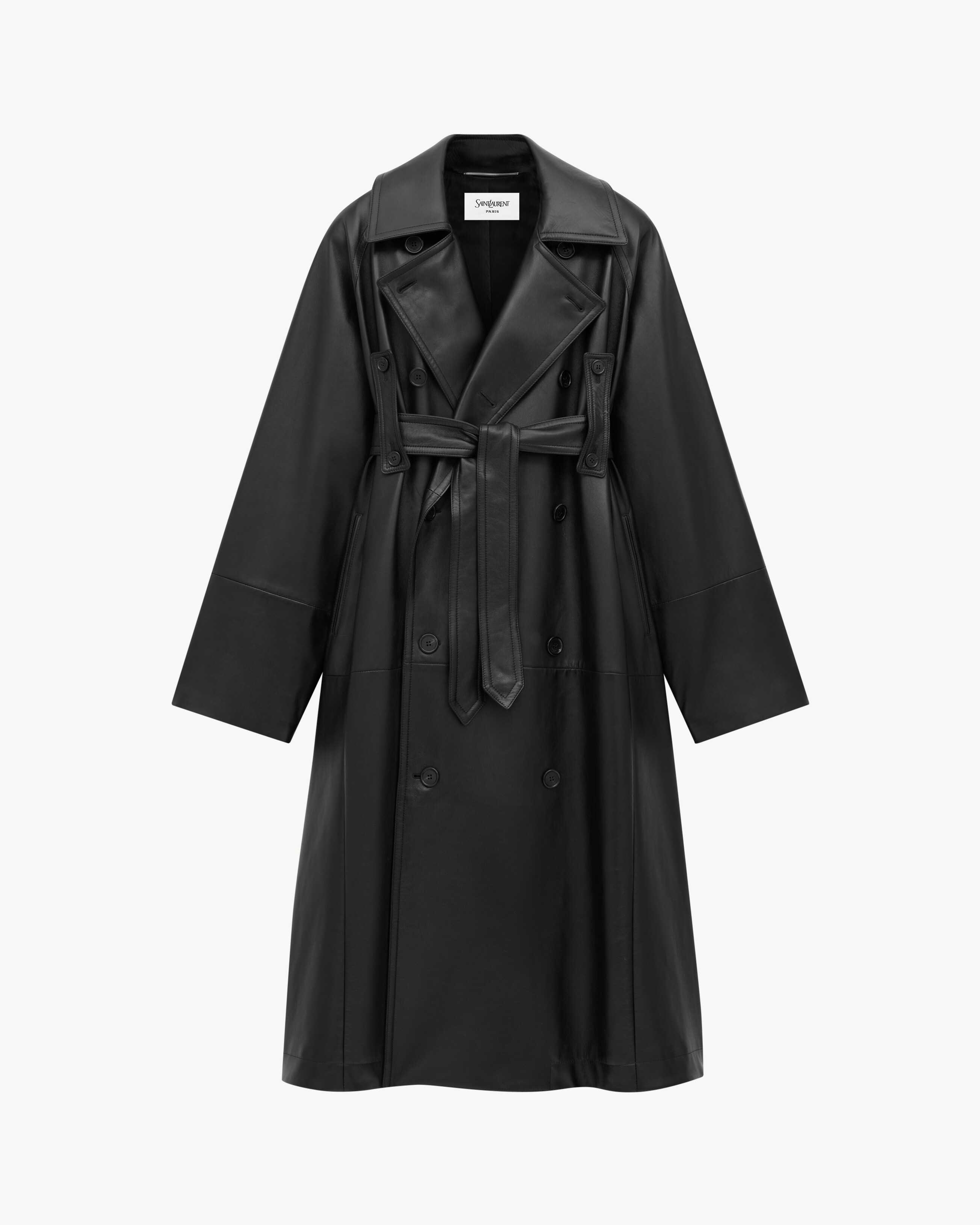 long coat in plunged lambskin