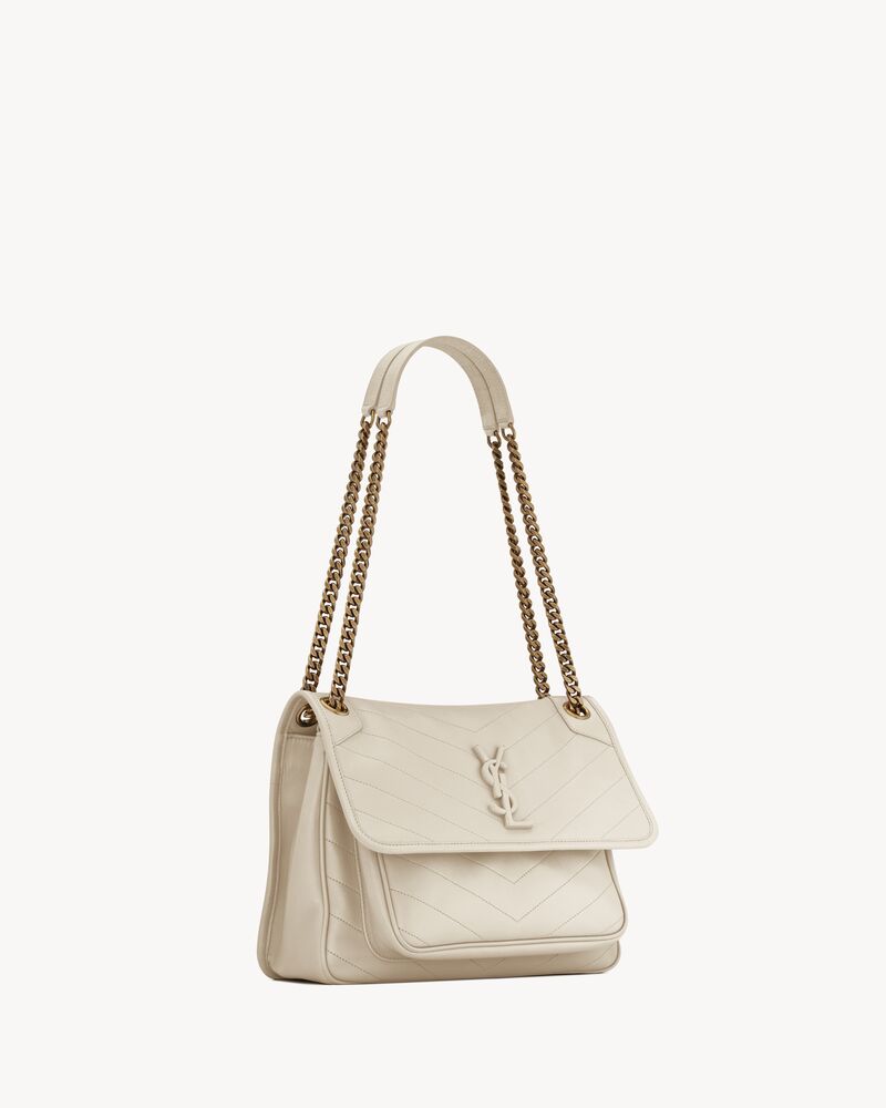 Beige 'Niki Medium' fur shoulder bag Saint Laurent