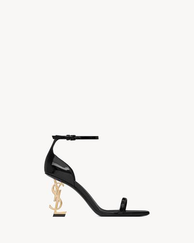 Saint Laurent Women's Opyum 110 Black Patent Leather YSL Logo Heels Sz 42