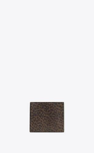 saint laurent paris east/west wallet in leopard-print leather