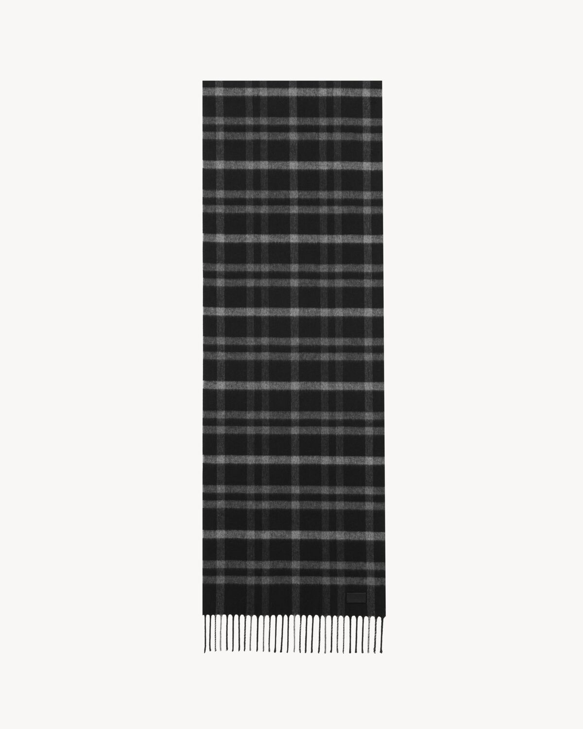 tartan scarf in silk and cashmere jacquard