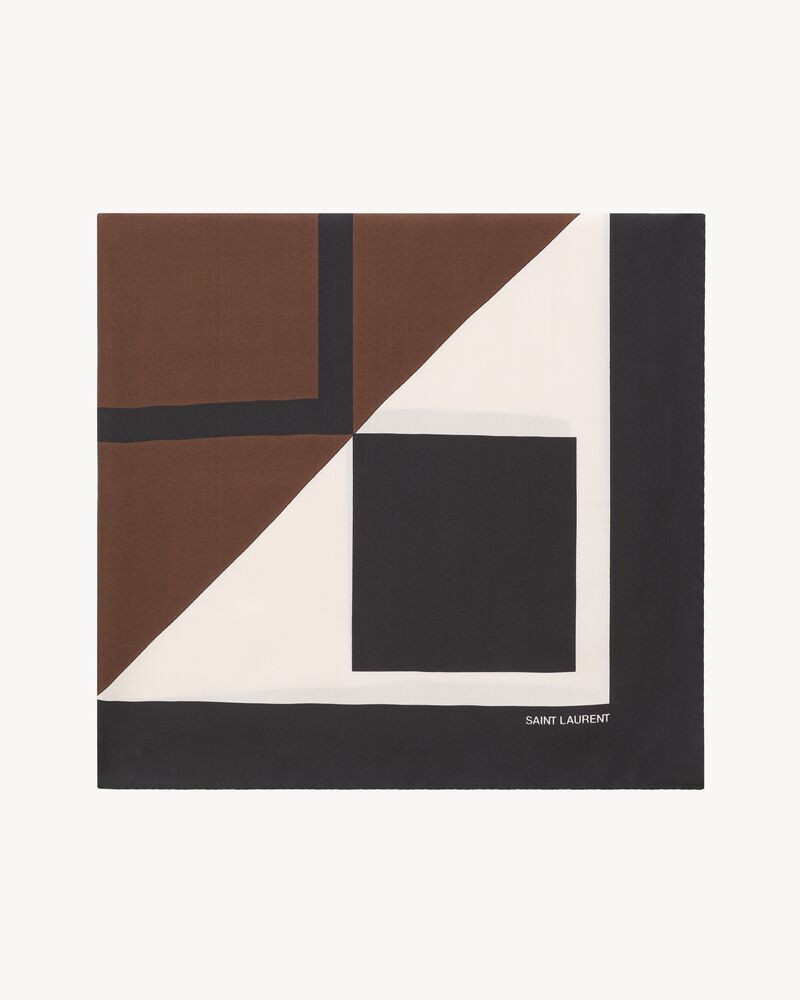 arty geometric bandana in silk twill