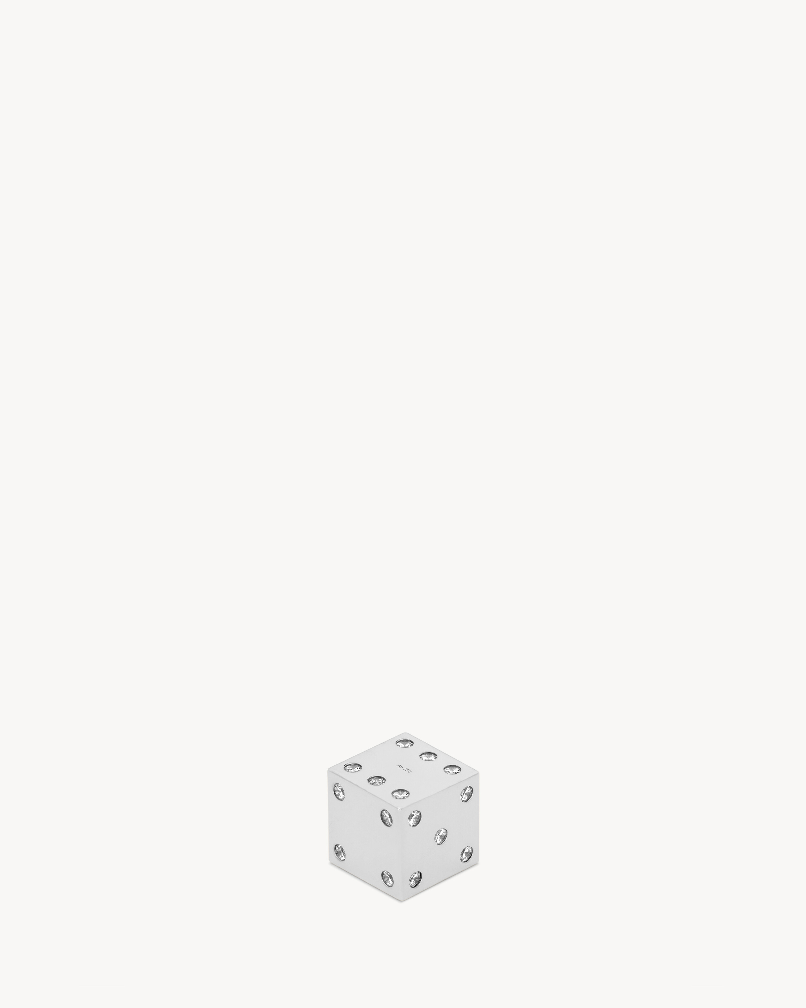Diamond-embellished dice in 18K grey gold