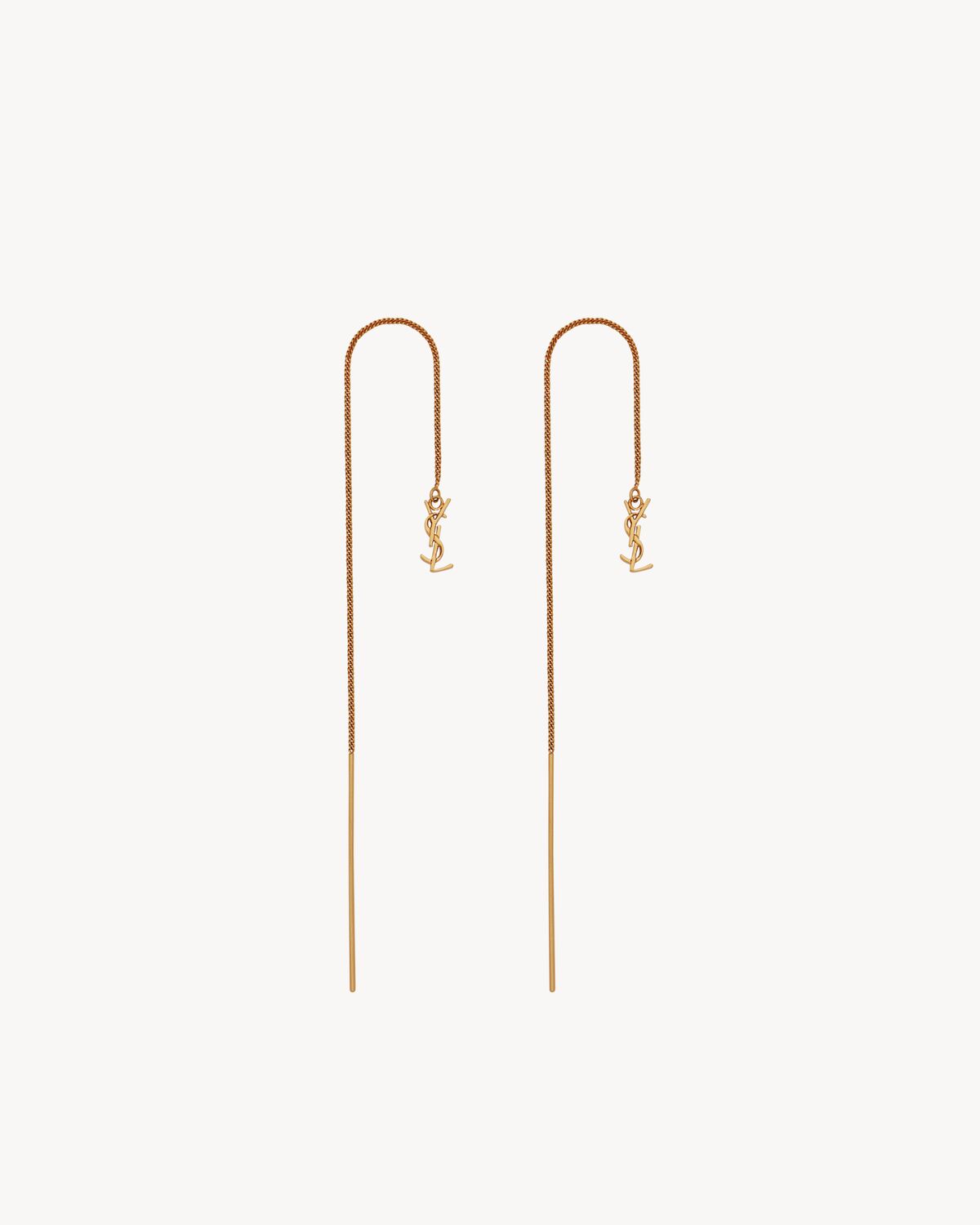 OPYUM ysl long threader earrings in metal Saint Laurent