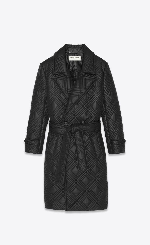 Doublebreasted belted robe jacket in quilted nylon Saint Laurent
