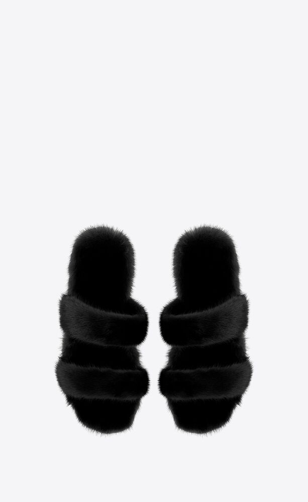 saint laurent mink slides