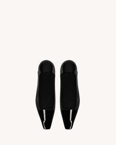 【SAINT LAURENT】ポッピ バレリーナ Saint Laurent Poppy Patent Buckle Foldable Ballerina Flats