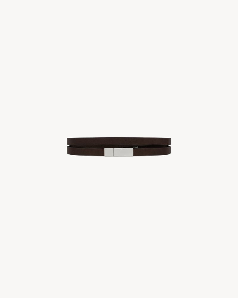 double-wrap ID bracelet in leather