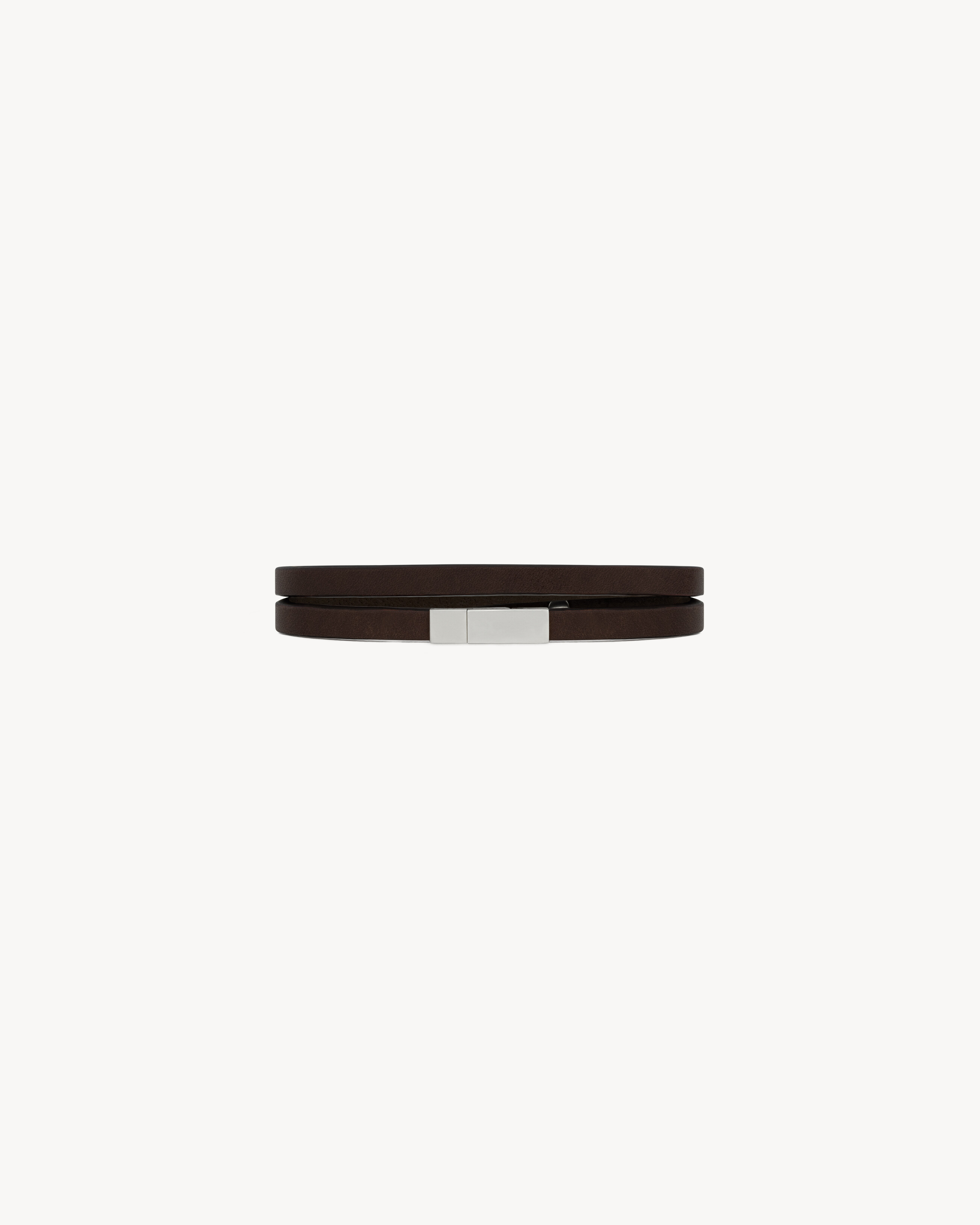 double-wrap ID bracelet in leather
