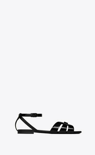 tribute flat sandals in patent leather