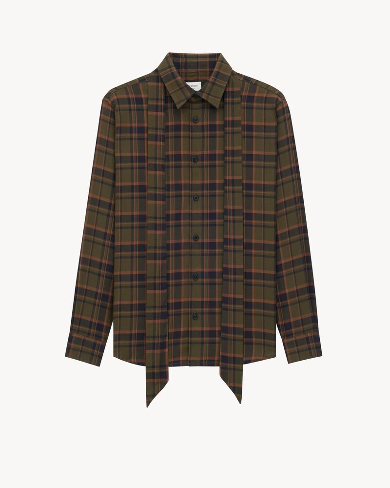 CASSANRE lavallière shirt in cotton plaid