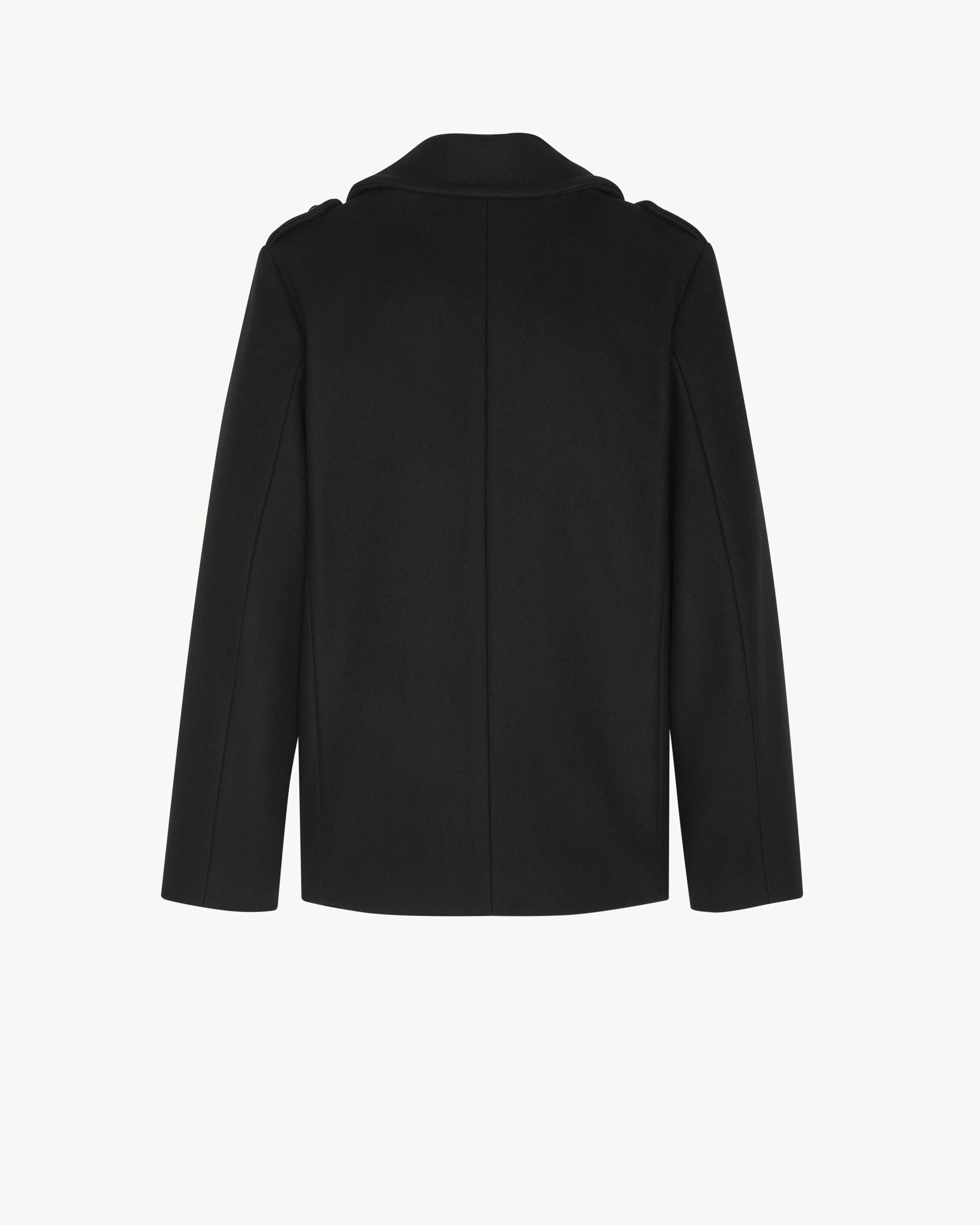 Double-breasted peacoat in wool