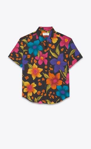 yves collar shirt in floral cotton