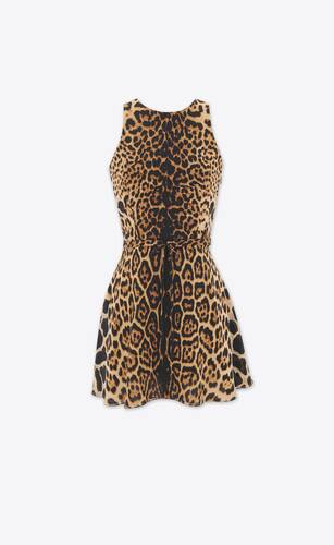halterneck dress in leopard silk georgette
