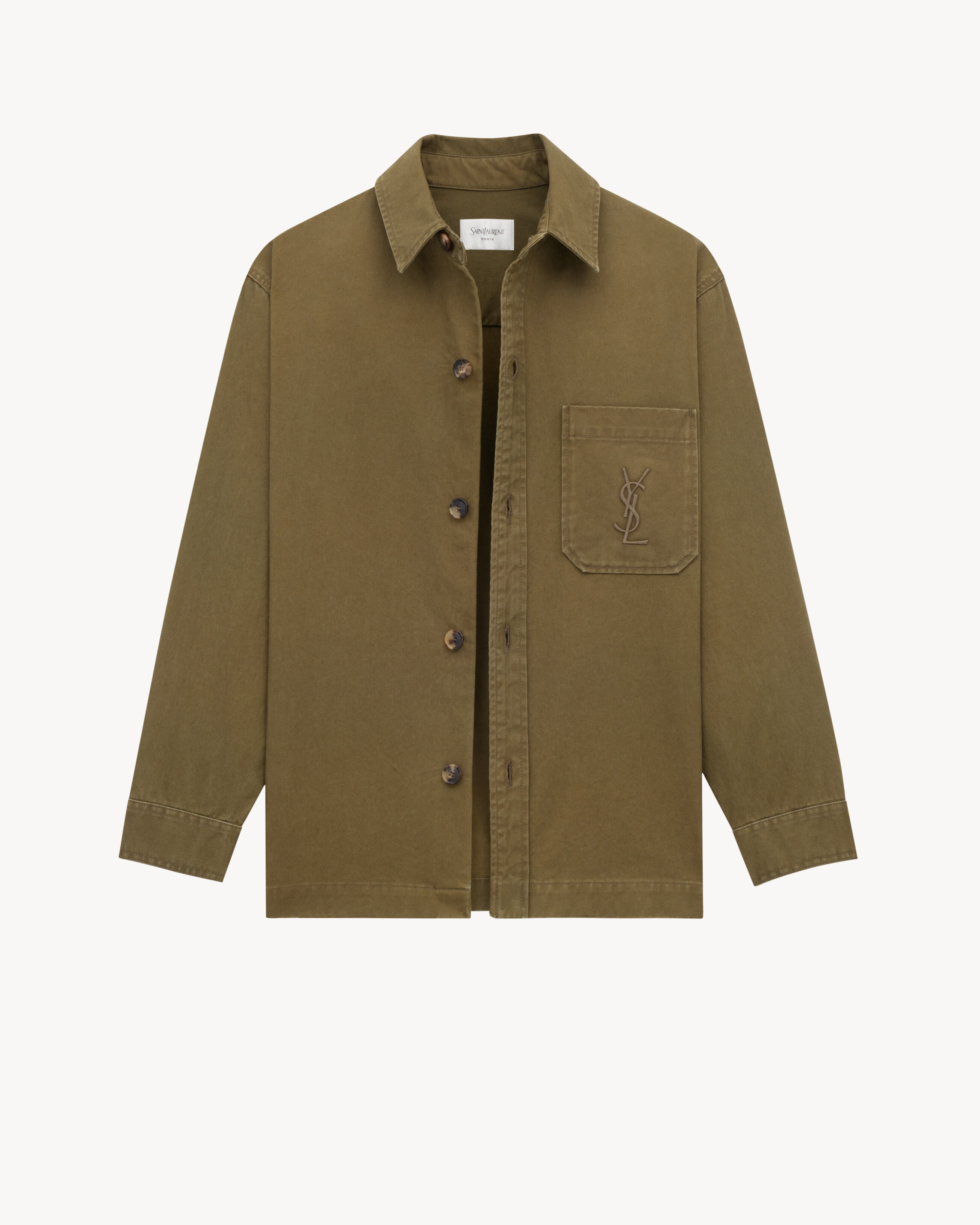 CASSANDRE overshirt in cotton and linen gabardine
