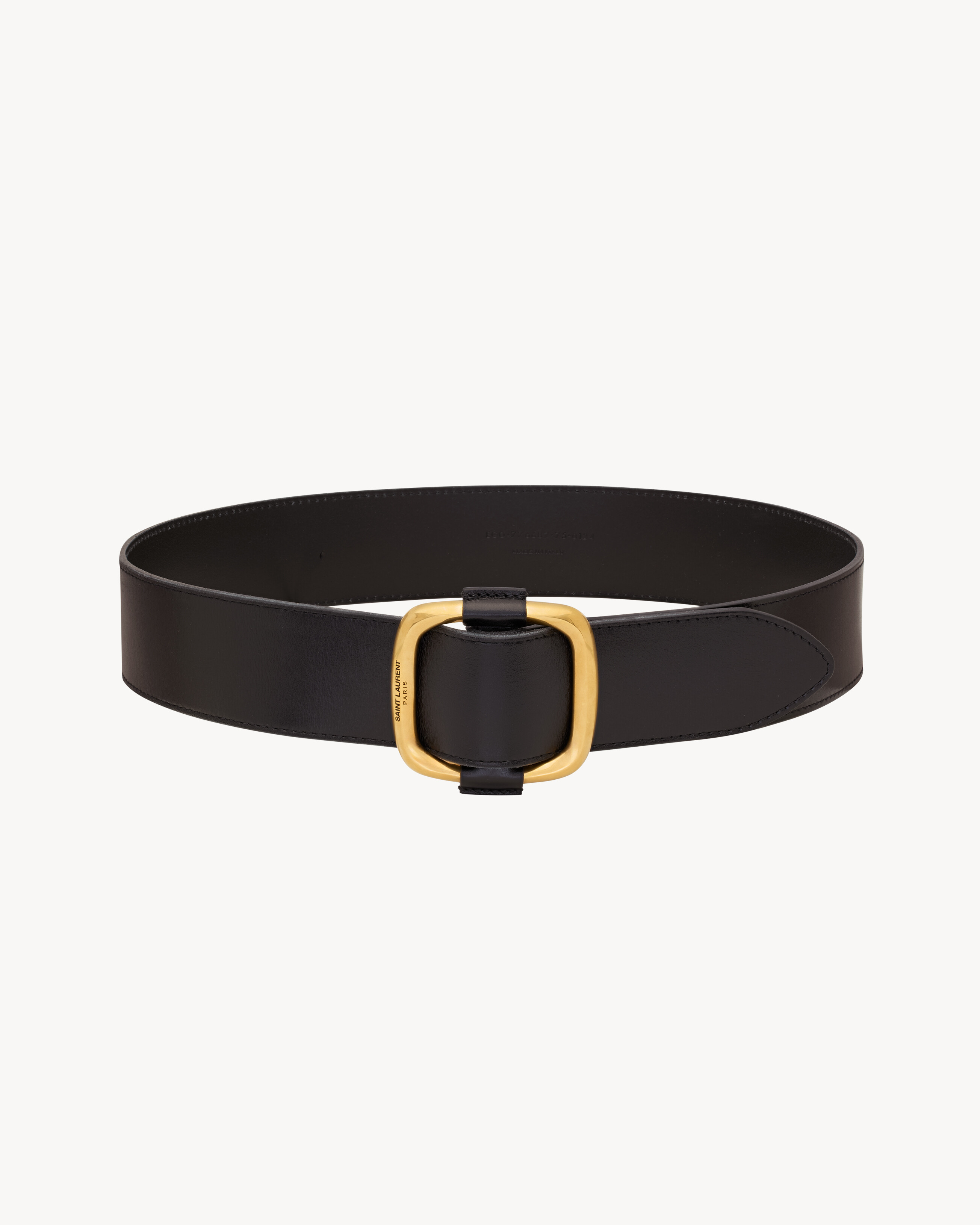 oval wide belt in leather