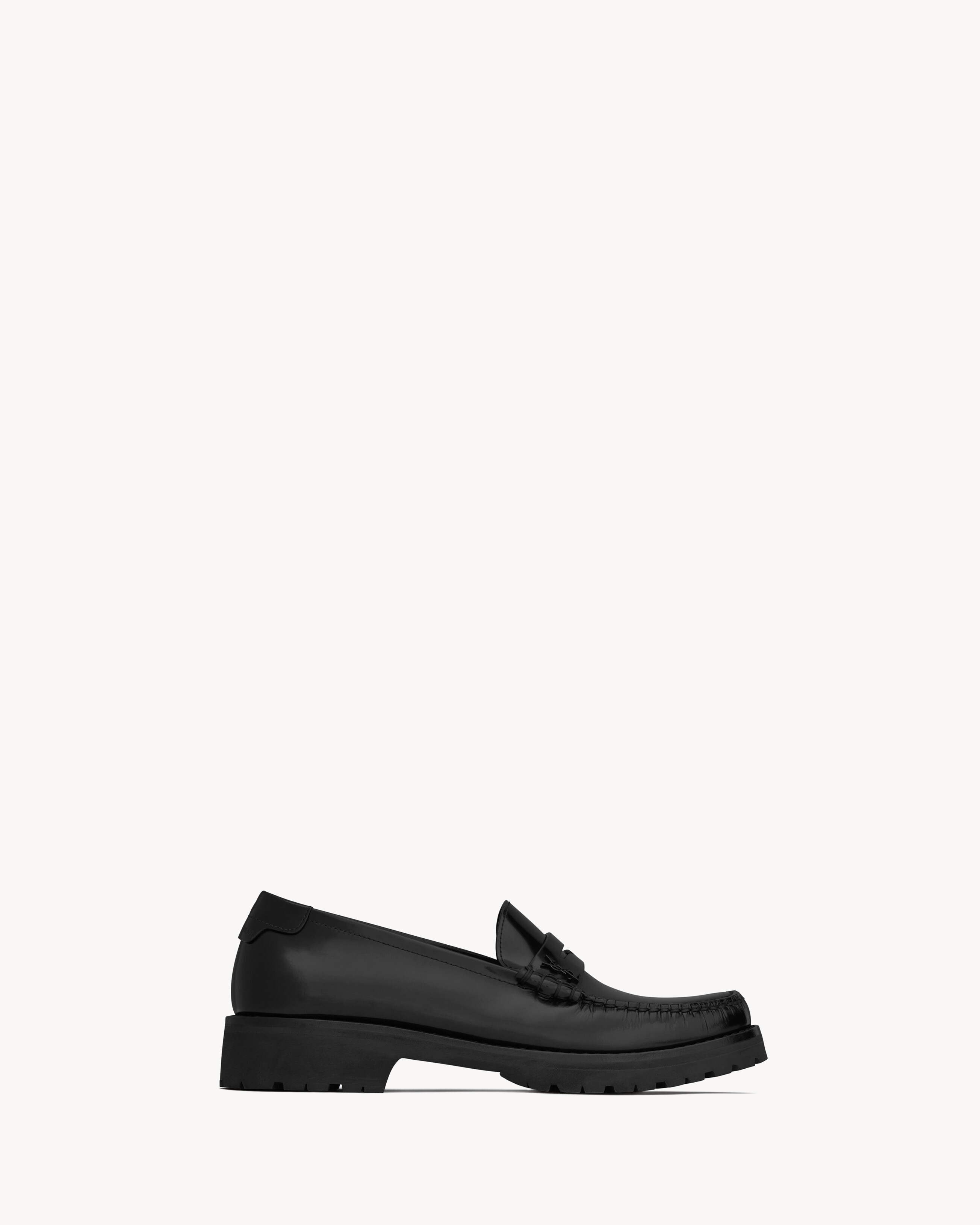 Le Loafer chunky penny slippers in glazed leather