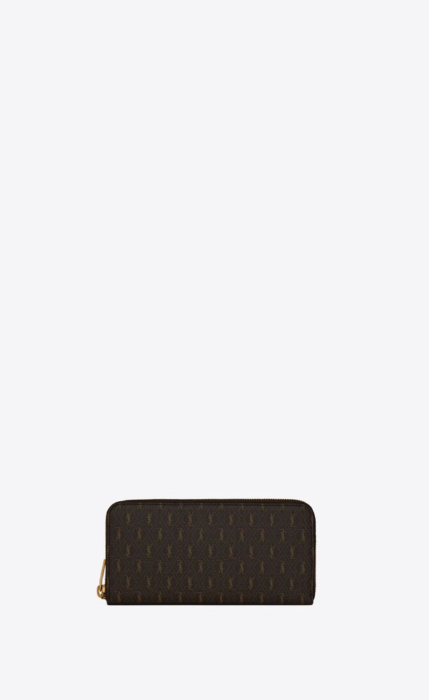 saint laurent monogram zip wallet