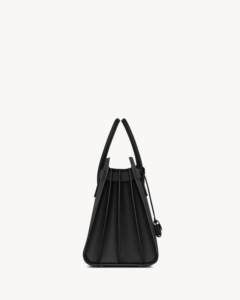 Bolso Sac de Jour Large de piel granulada negra