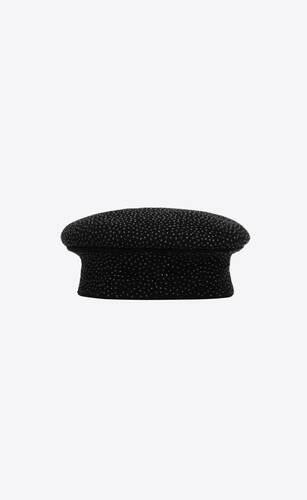 studded classic beret in wool