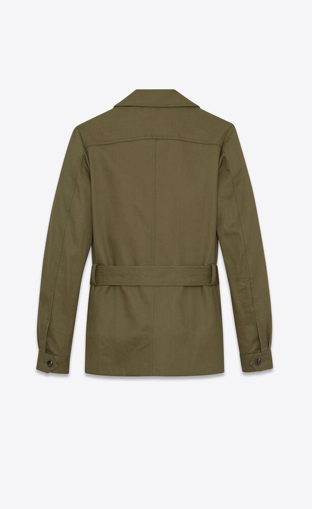 safari jacket in cotton gabardine and linen