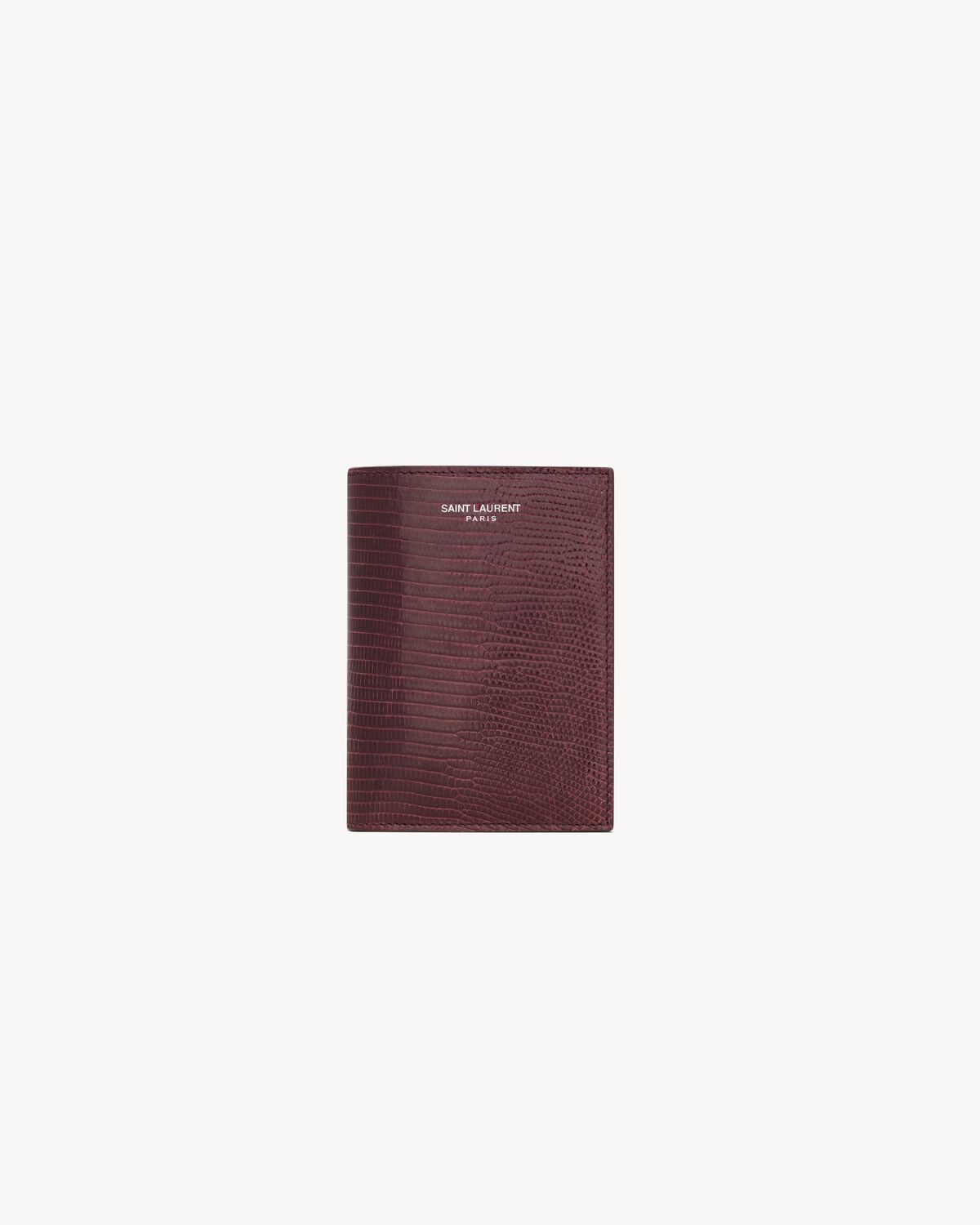 saint laurent paris credit card wallet in lizard