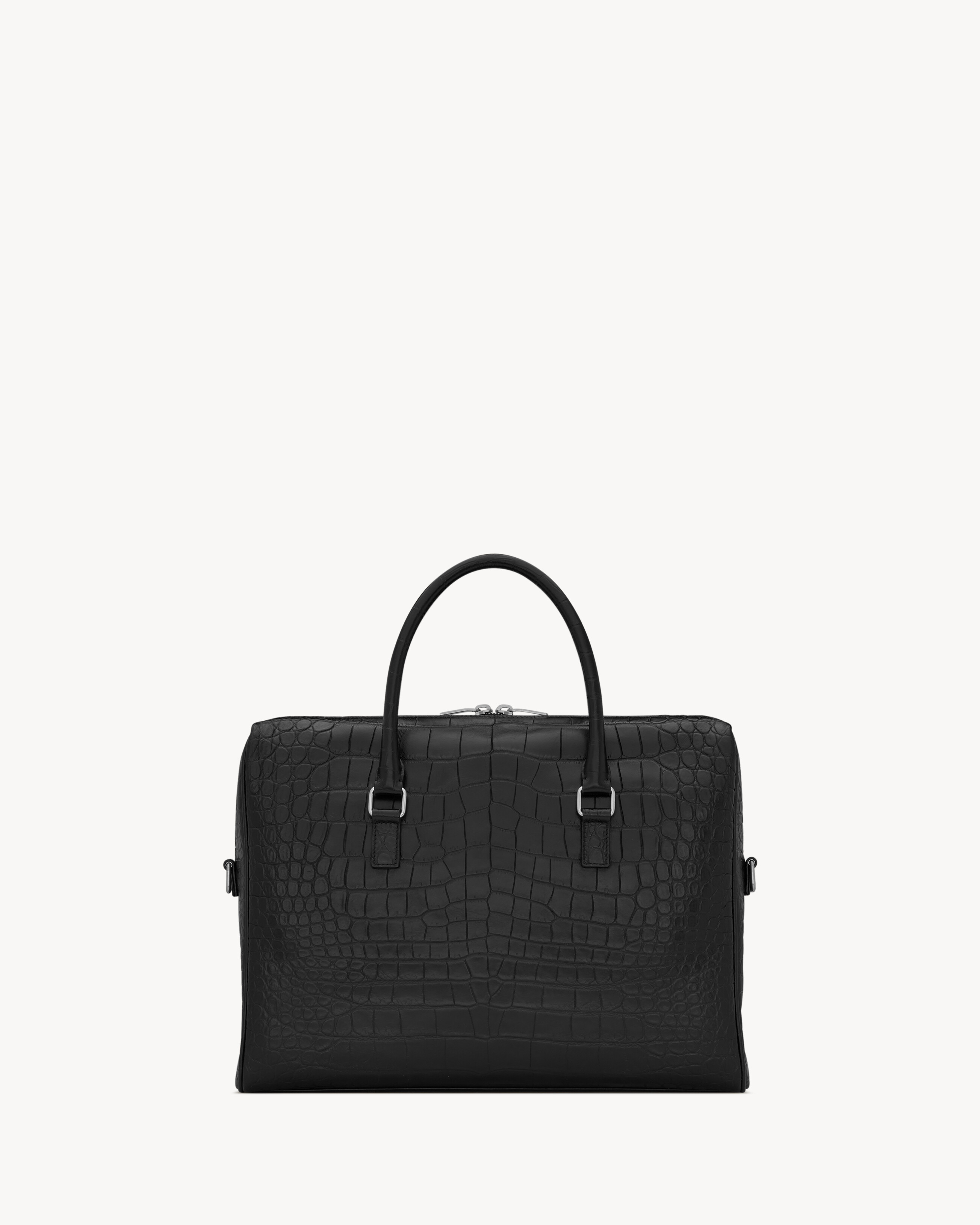 DUFFLE SAINT LAURENT briefcase bag in crocodile-embossed matte leather