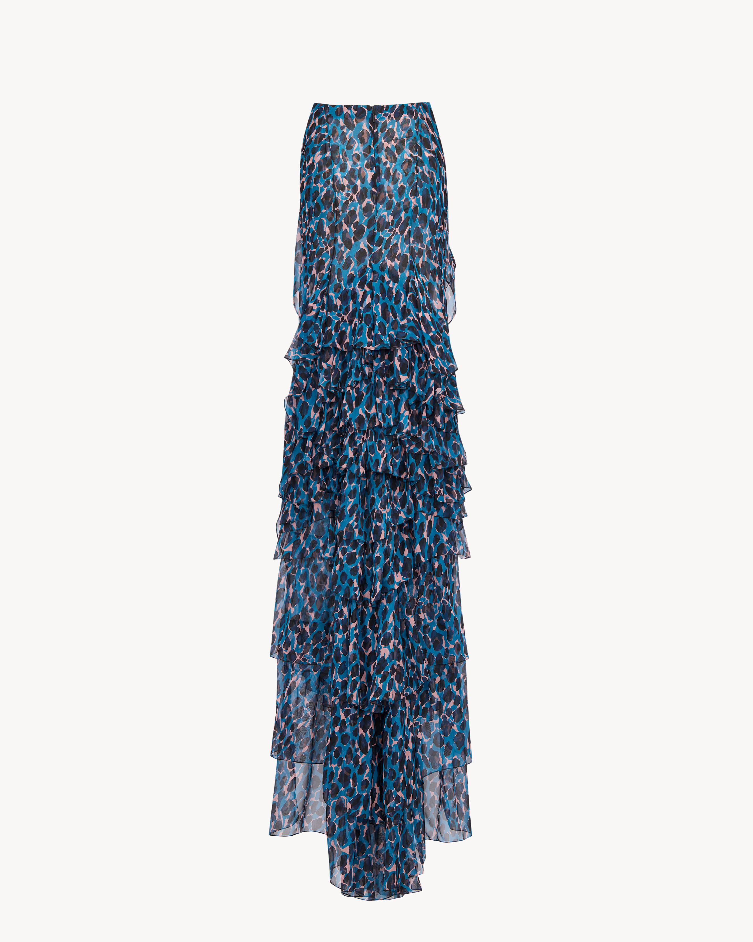 cascade skirt floral silk muslin