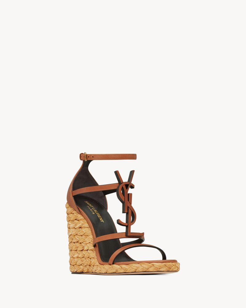CASSANDRA WEDGE ESPADRILLES IN SMOOTH VEGETABLE-TANNED LEATHER