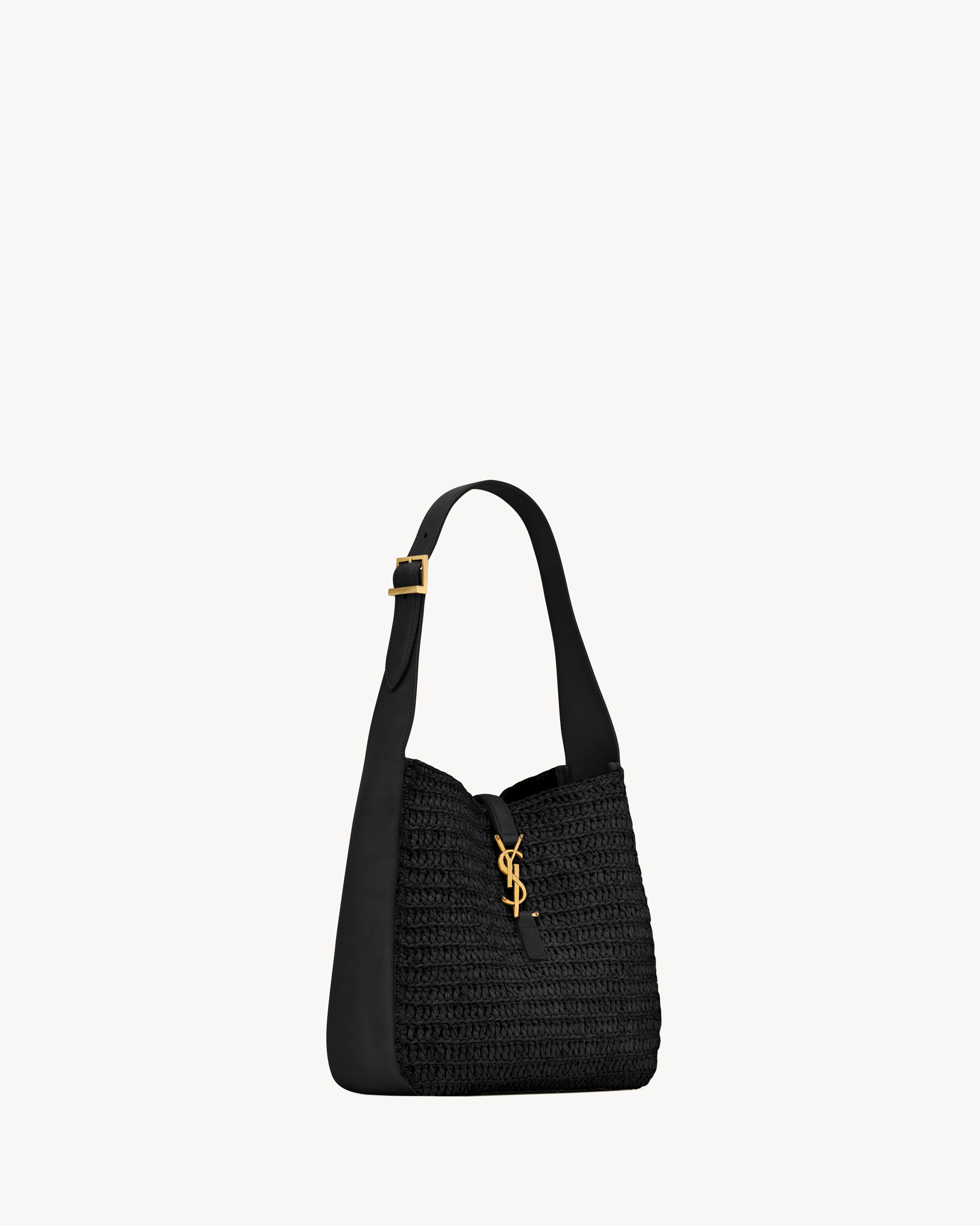 LE 5 À 7 supple small in raffia and leather