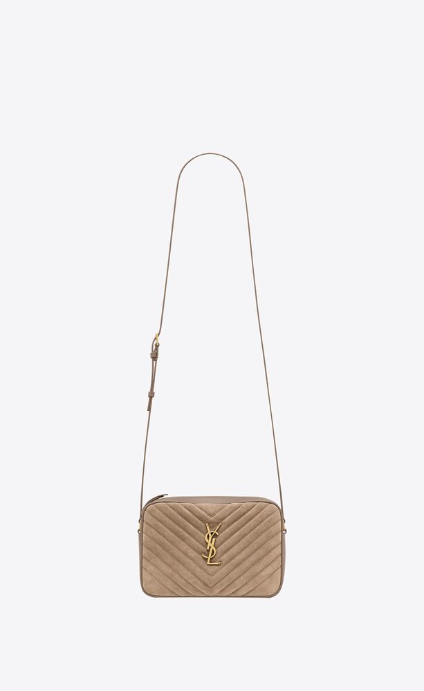 YSL Lou Camera Bag in Beige Quilted Leather