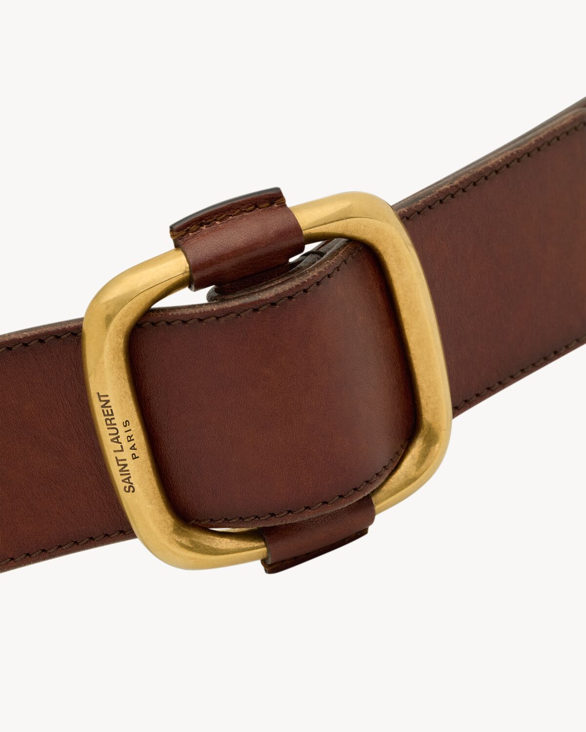 oval wide belt in leather