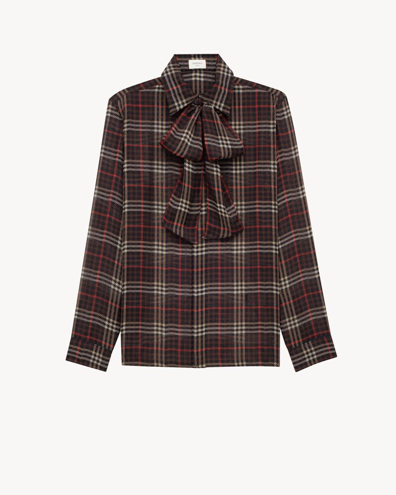 Camicia CASSANDRE in crêpe di seta tartan