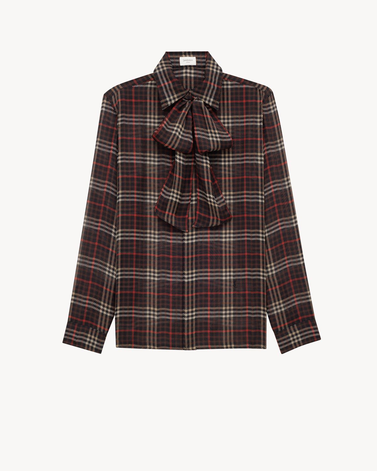 camicia cassandre in crêpe di seta tartan