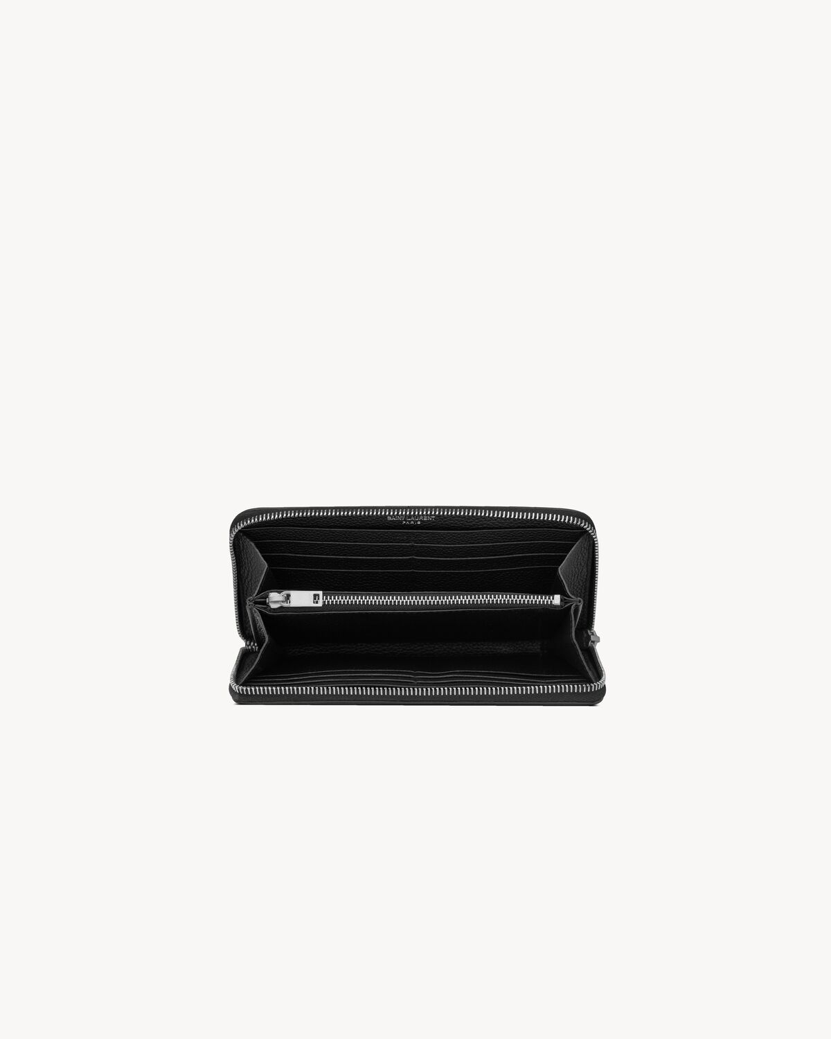 CASSANDRE SHADOW SAINT LAURENT ZIP-AROUND WALLET IN GRAINED LEATHER