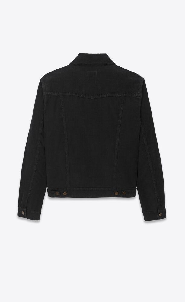 classic jacket in black stonewash corduroy