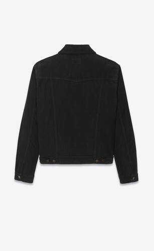 classic jacket in black stonewash corduroy