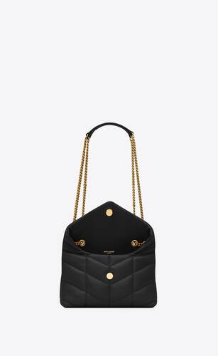 Saint Laurent 2020 Puffer LouLou Quilted Boucle Tweed Chain Crossbody Bag