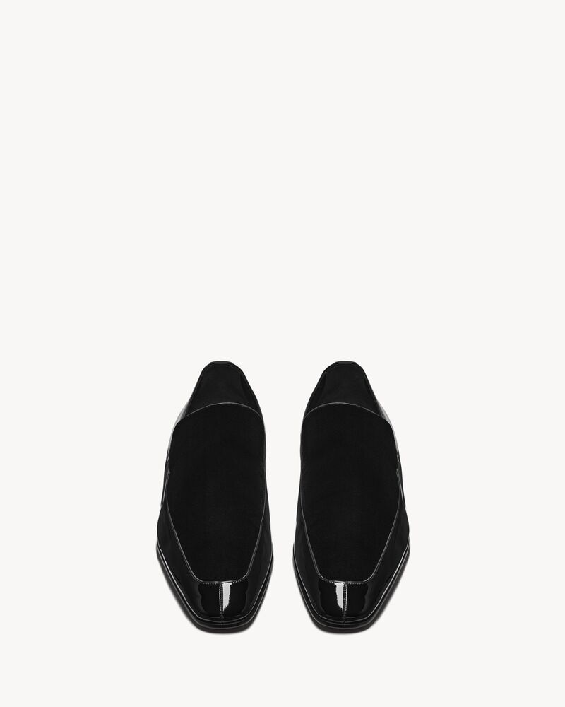 GABRIEL loafers in patent leather and velvet